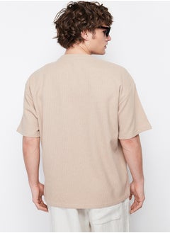 trendyol Oversize/Wide Cut Crew Neck Short Sleeve Basic Textured T-shirt TMNSS22TS00049  - Image 5