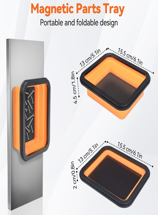 Preciva 3-Piece Magnetic Pickup Tool Set - Father’s Day Gifts for Dad, Telescoping Flashlight with Flexible Magnetic Tip, Foldable Parts Tray for Screw Retrieval, Cool Gadget for DIY Dad, Husband, Mechanic - Image 5