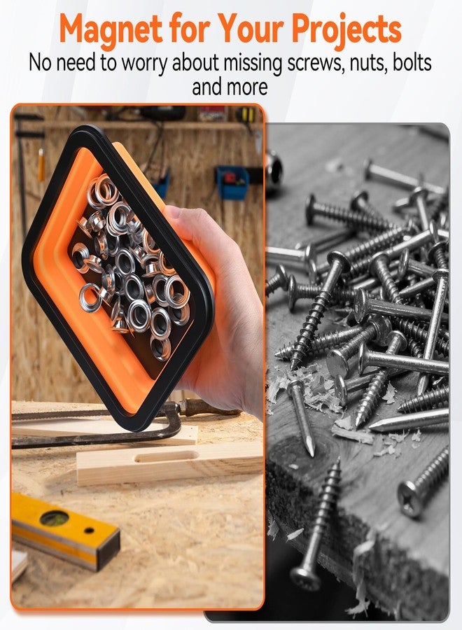 Preciva 3-Piece Magnetic Pickup Tool Set - Father’s Day Gifts for Dad, Telescoping Flashlight with Flexible Magnetic Tip, Foldable Parts Tray for Screw Retrieval, Cool Gadget for DIY Dad, Husband, Mechanic - Image 3
