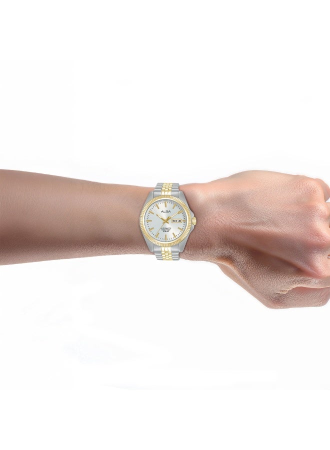 Alba Mechanical Automatic Men’s Watch AL4784X1, 41 mm Silver-White Dial, Stainless Steel Case & Bracelet, 100 m WR - Image 4