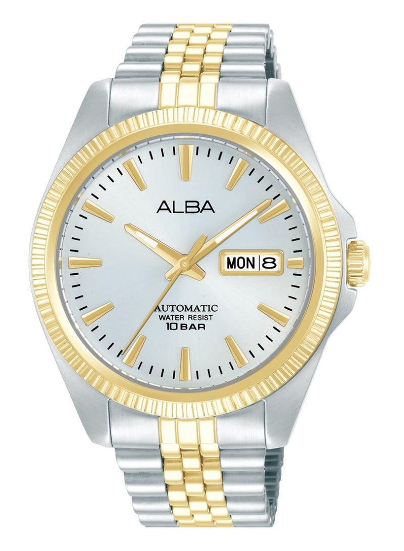 Alba Mechanical Automatic Men’s Watch AL4784X1, 41 mm Silver-White Dial, Stainless Steel Case & Bracelet, 100 m WR - Image 1