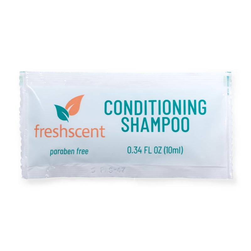 Freshscent Conditioning Shampoo - 100 Count, 0.34 oz Each - Single-Use, Paraben-Free, Easy-Open Travel Size for Hygiene Kits, Shelters, Hotels, and Gyms - Image 1