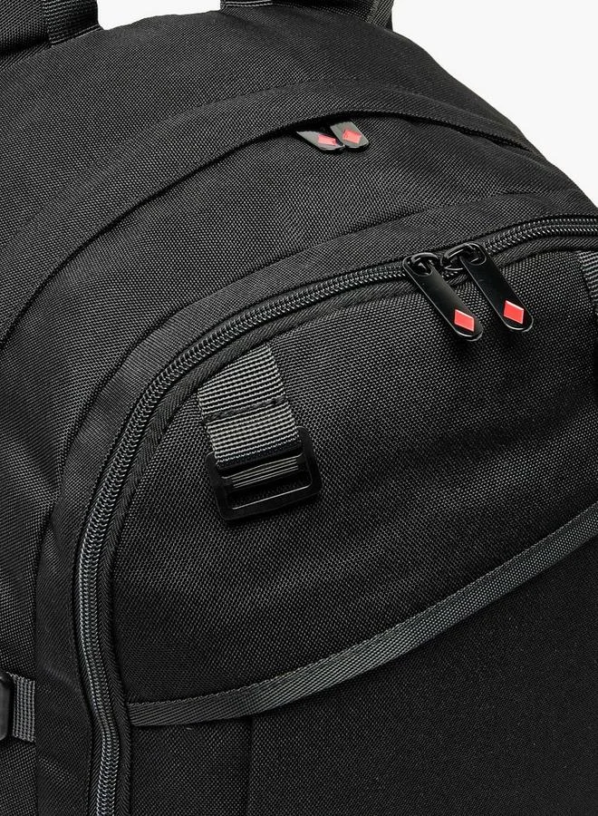Lee Cooper BLACK Solid School Backpack For Kids 13 Years+ With Padded Shoulder Straps  | Best Price UAE
