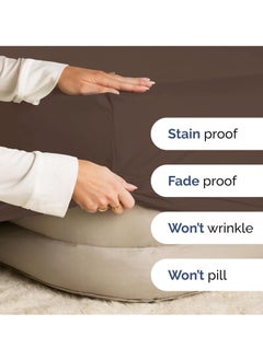 Donetella 360°Elasticated Fitted Sheet Set 1-Piece King Brown  - Image 4