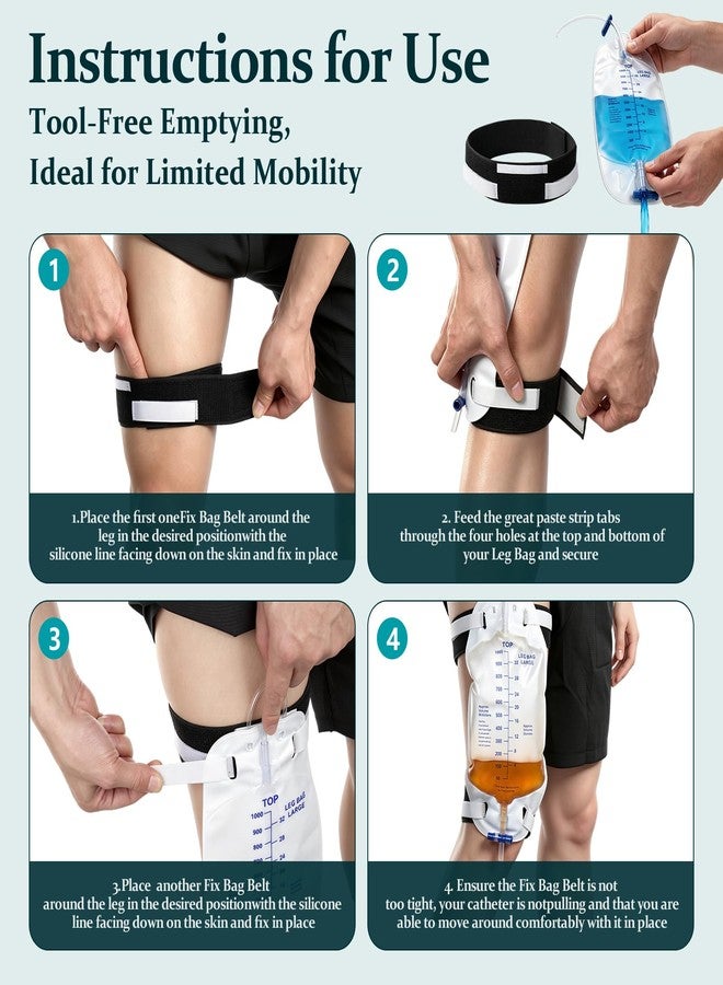 ZXMOBY Catheter Leg Bag Kit, 10-Pack Urinary Drainage Bags 2 Reinforced Wide Leg Straps, 34oz Anti-Reflux Valve with 18” Tubing, Universal Fit for Men and Women, Leak-Proof Design for Daily - Image 5