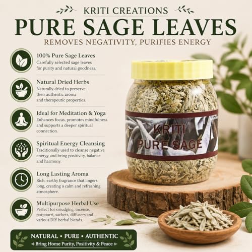 KRITI CREATIONS Pure Sage Leaves Removes Negativity,140 Grams - Image 3
