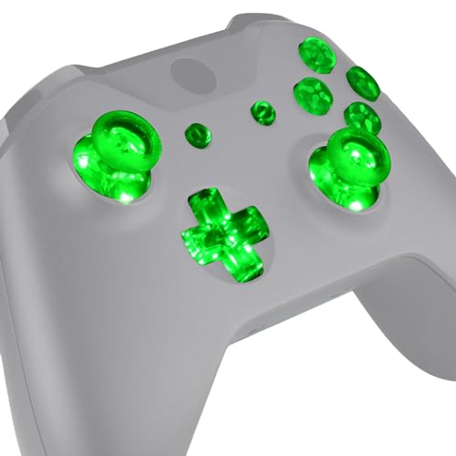 eXtremeRate MultiColors Luminated Dpad Thumbsticks Start Back ABXY Action Buttons DTF LED Kit for Xbox One Standard Xbox One S X Controller 7 Colors 9 Modes Button Control Controller NOT Included - Image 1