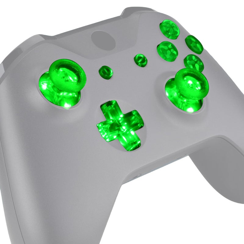 eXtremeRate MultiColors Luminated Dpad Thumbsticks Start Back ABXY Action Buttons DTF LED Kit for Xbox One Standard Xbox One S X Controller 7 Colors 9 Modes Button Control Controller NOT Included - Image 2