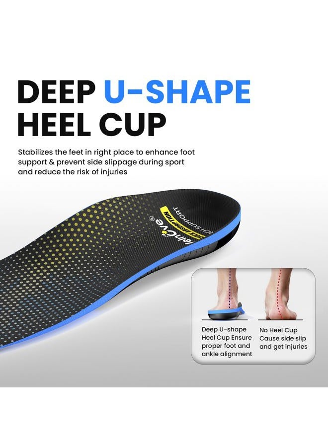 Welnove Work High Arch Insoles Fatigue Relief - Plantar Fasciitis Heavy Duty Insoles for Standing All Day - Boot Insoles Orthotic Pain Relief Flat Feet Achilles Tendonitis Arch Support Men Women (M) - Image 5
