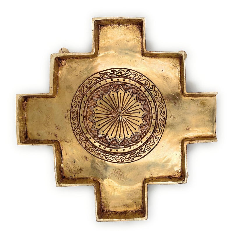 Bhunes Brass Somasutra Abhishek Patra Pooja Plate for Shiva Lingam, Tirumanjana Tray, Idol Bathing, Pradakshina, Temple Ritual Accessories,Gold, 2 Inch, 1 Piece - Image 3