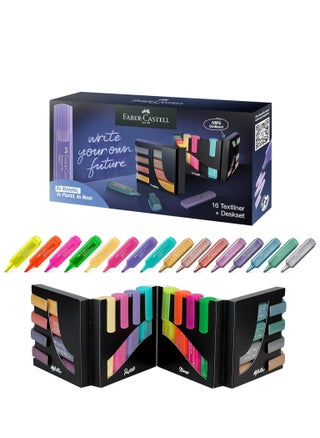 Faber-Castell Highlighter Desk Set - 16 Chisel Tip Markers, Assortment of Pastel, Neon, and Metallic Highlighter Marker Set - Bible and Note Taking Supplies, Gifts for Artists - pzsku/Z8ED49BEF2F2DCED6D52EZ/45/1746212255/0c191aa5-80b0-4264-8275-5601e4c6c3f9