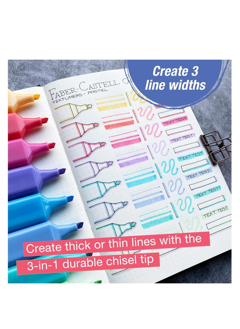 FABER-CASTELL - Faber-Castell Highlighter Desk Set - 16 Chisel Tip Markers, Assortment of Pastel, Neon, and Metallic Highlighter Marker Set - Bible and Note Taking Supplies, Gifts for Artists - Image 1