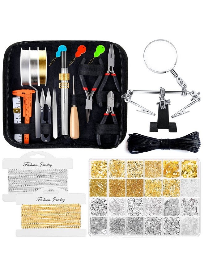 شينك مجموعات صنع المجوهرات للبالغين، مجموعة لوازم صنع المجوهرات مع أدوات صنع المجوهرات، حليات القرط، أسلاك المجوهرات، نتائج المجوهرات والأيدي المساعدة لصنع المجوهرات وإصلاحها - Image 1