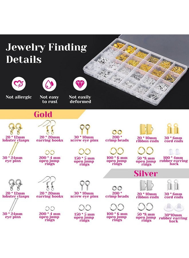 شينك مجموعات صنع المجوهرات للبالغين، مجموعة لوازم صنع المجوهرات مع أدوات صنع المجوهرات، حليات القرط، أسلاك المجوهرات، نتائج المجوهرات والأيدي المساعدة لصنع المجوهرات وإصلاحها - Image 3