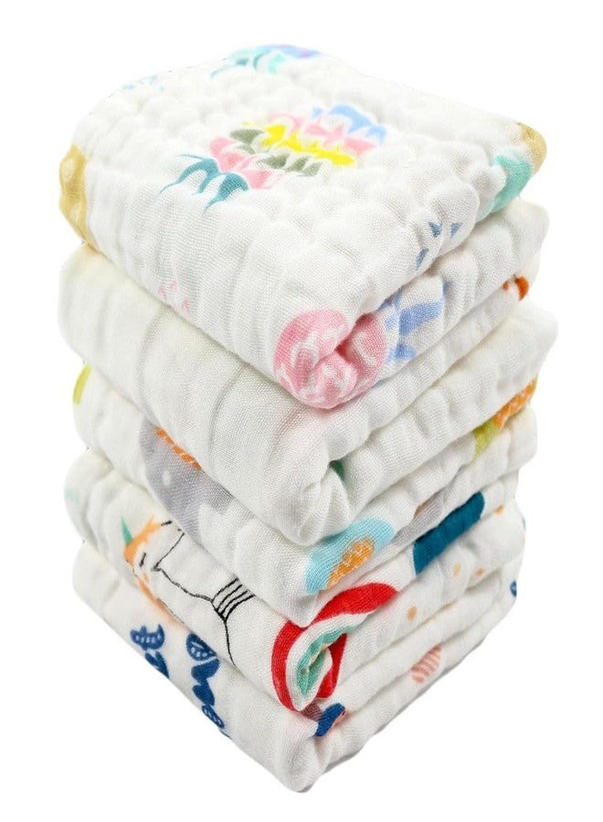 ZAPLES مناشف وجه قطنية موسلين من زابلز للأطفال حديثي الولادة، مناديل ناعمة للغاية، قابلة لإعادة الاستخدام للأطفال الرضع والصغار (عبوة من 5 قطع) أبيض - Image 1