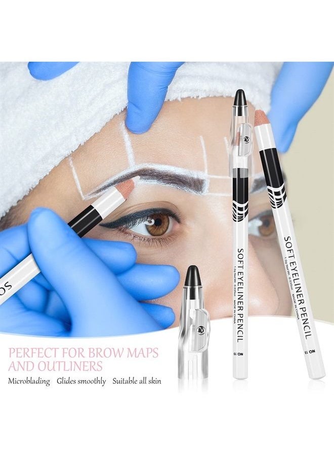 Leelosp - 26 Pieces White Eyeliner Pencil with Sharpener Soft Strokes White Eyeliner Pencil Eye Silkworm Brighten Eye Liner Pen Multipurpose Makeup Tool for Eyeshadow Lip Liner - Image 1