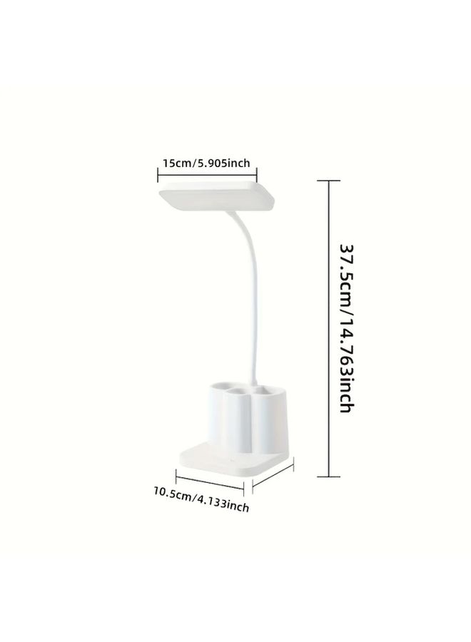 Modern Bright White USB Desk Lamp Touch Control 3 Color Dimmable With Pen Holder - Image 3