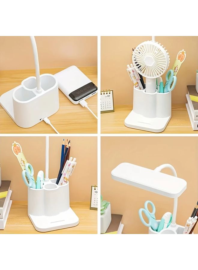 Modern Bright White USB Desk Lamp Touch Control 3 Color Dimmable With Pen Holder - Image 5