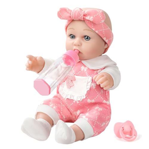 DONTNO 12 Baby Doll in Gift Box with Clothes Accessories PlaysetPacifierFeeding Bottle Gift Idea for Ages 3 - Image 1