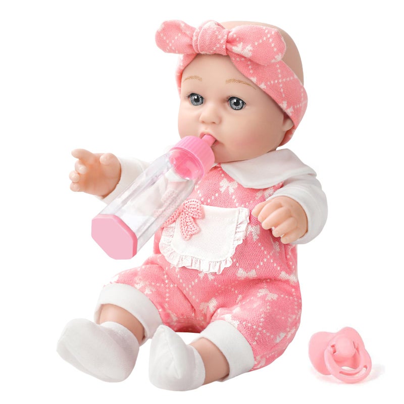 DONTNO 12 Baby Doll in Gift Box with Clothes Accessories PlaysetPacifierFeeding Bottle Gift Idea for Ages 3 - Image 3