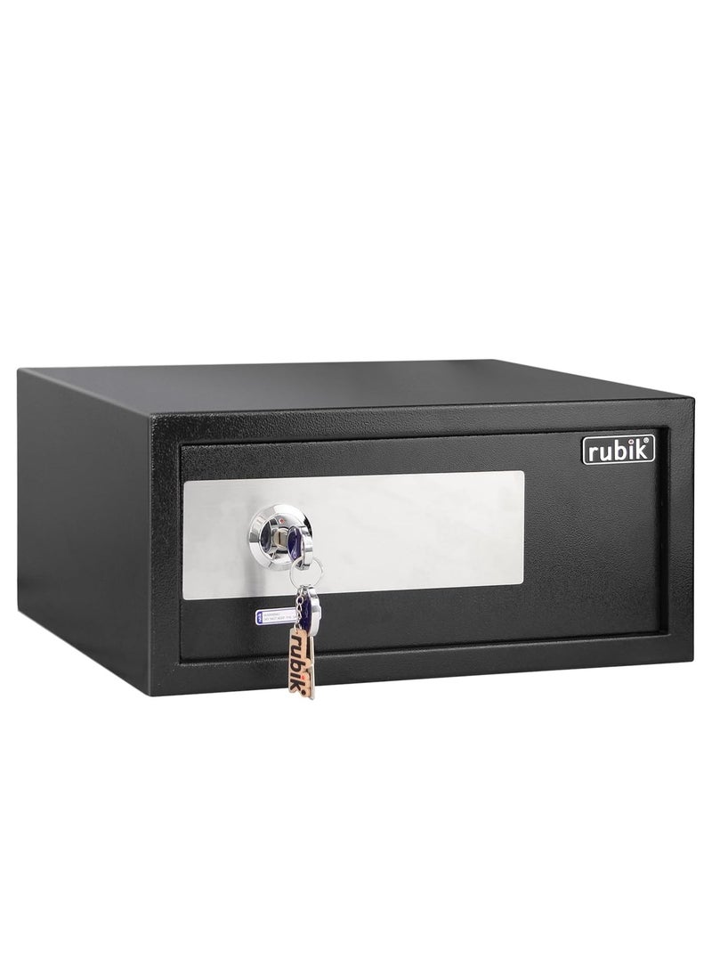 Rubik - Wide Key Operated Safe Box, Manual Cabinet Safety Vault For Home Office RB20KW (Black, 20x43x35cm) - Image 1