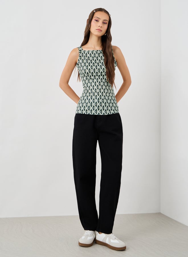 Take Two Printed Square Neck Sleeveless Cami Top - Image 2