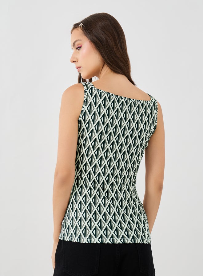 Take Two Printed Square Neck Sleeveless Cami Top - Image 4
