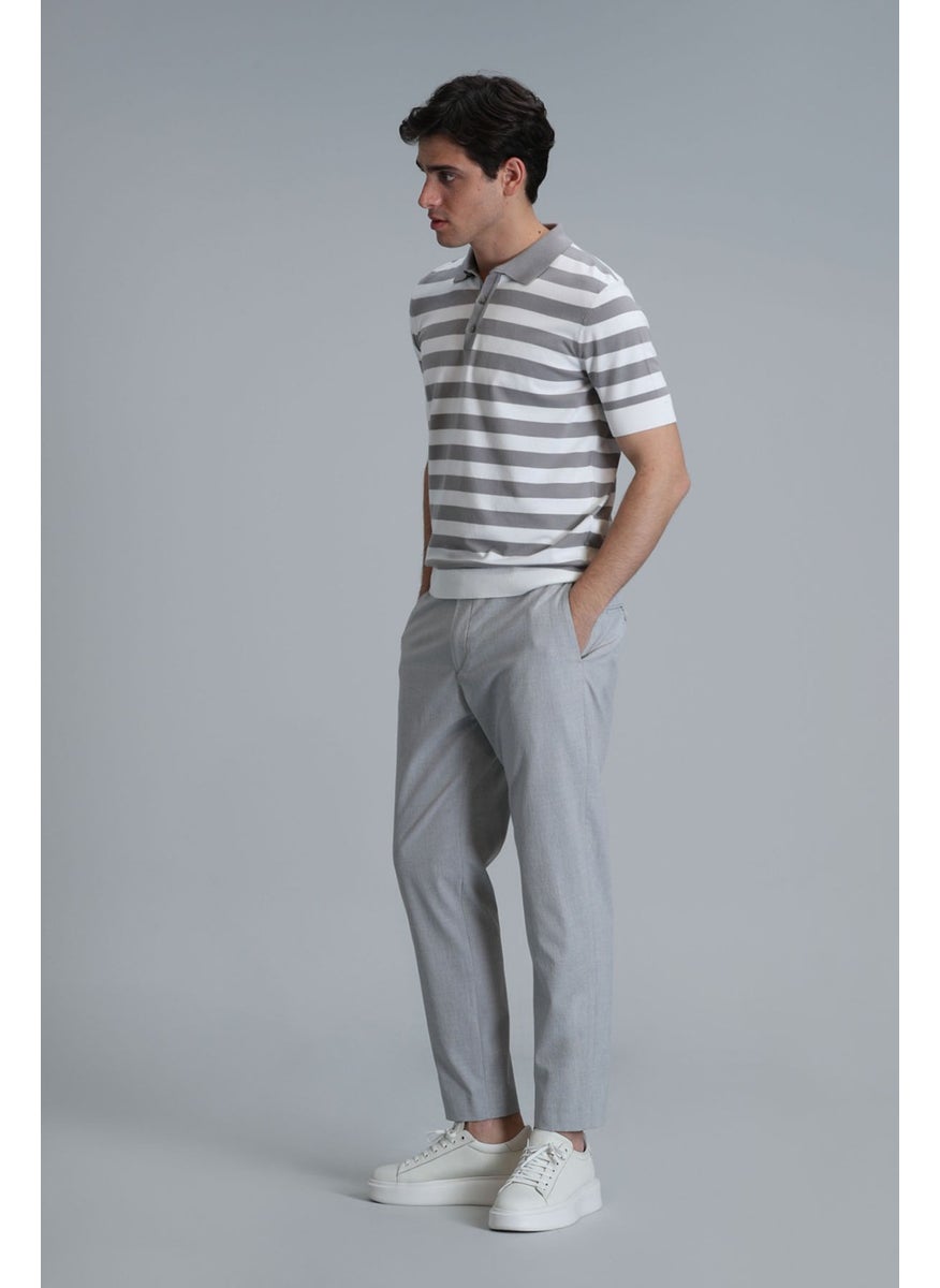 Lufian - Men's Hery Smart Chino Slim Fit Trousers 111190318 Gray - Image 1