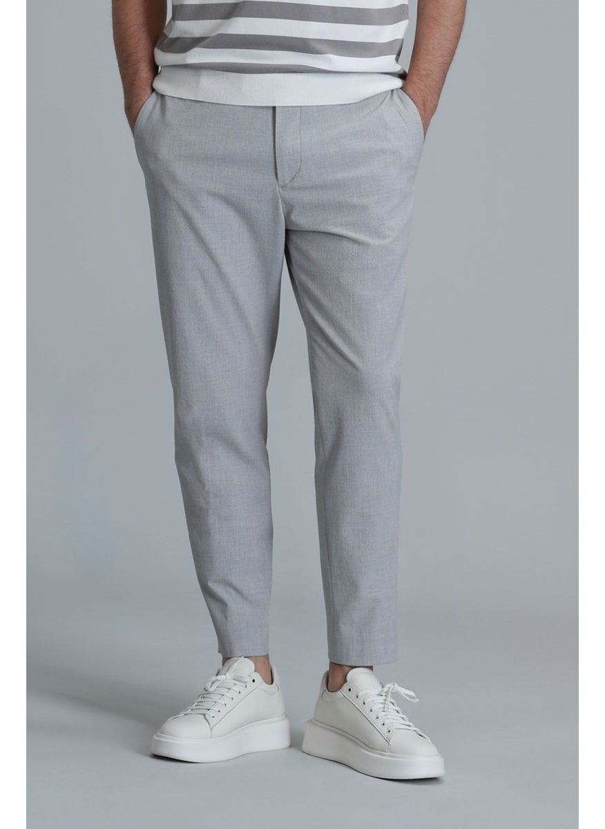 Lufian - Men's Hery Smart Chino Slim Fit Trousers 111190318 Gray - Image 1