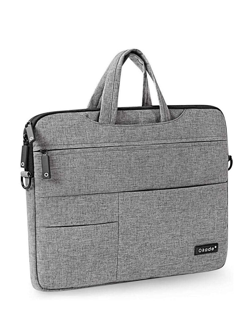 Okade Okade Waterproof Universal Laptop Shoulder Bag Sleeve Carrying Case Briefcase Notebook Pouch For MacBook Air Pro Lenovo HP Dell Asus 13 13.3" Inch Grey  - Image 1