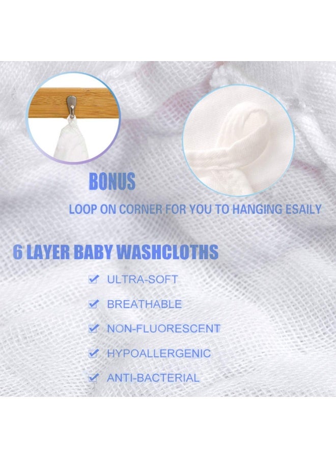 Soofam 5 عبوات من مناشف الأطفال المصنوعة من القماش القطني، ناعمة عضوية، للبشرة الحساسة للمواليد الجدد، للوجه والجسم، مناشف التجشؤ، قطن البامبو، للجنسين - Image 5