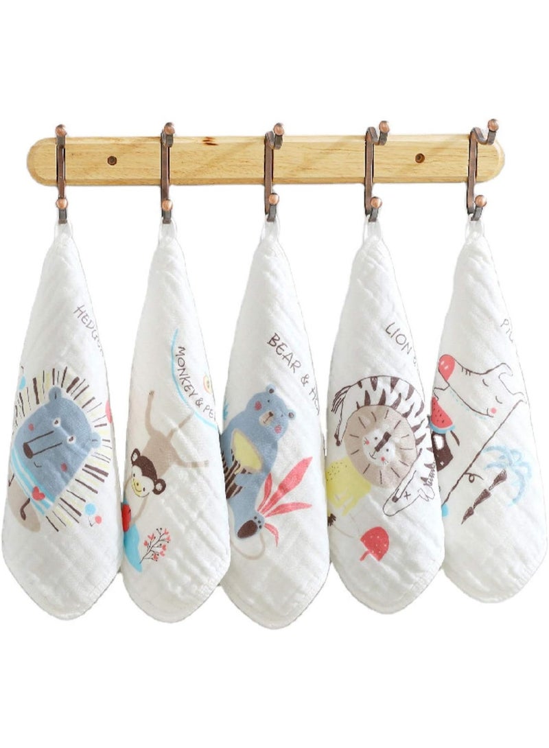 Soofam 5 عبوات من مناشف الأطفال المصنوعة من القماش القطني، ناعمة عضوية، للبشرة الحساسة للمواليد الجدد، للوجه والجسم، مناشف التجشؤ، قطن البامبو، للجنسين - Image 1