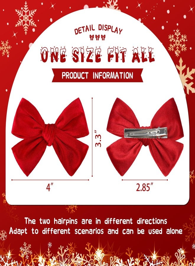 ONENINEDREAM Velvet Hair Bows Alligator Clips for Girls Red Bow Clip for Hair Bowknot Alligator Barrettes Baby Girls Hair Accessories Red Bows Toddlers Kids - Image 4