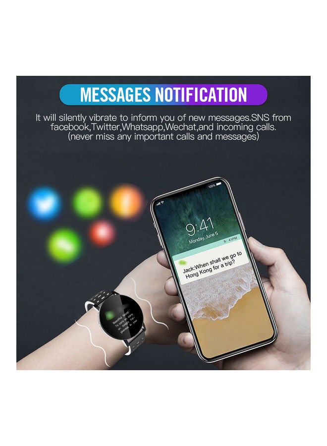 NIBEMINENT 119 Plus Waterproof BT Smartwatch Black  - Image 3