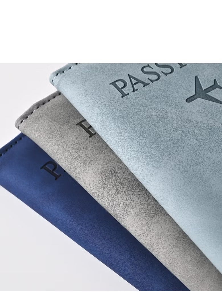 3 different color passport holder protective covers, PU leather magnetic buckle passport bag PFID anti-magnetic multi-card passport book multi-function passport bag, suitable for men and women travel accessories (green, blue, gray,)  - Image 5