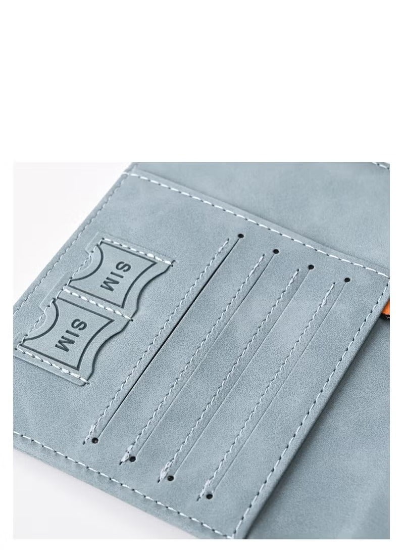 3 different color passport holder protective covers, PU leather magnetic buckle passport bag PFID anti-magnetic multi-card passport book multi-function passport bag, suitable for men and women travel accessories (green, blue, gray,)  - Image 4