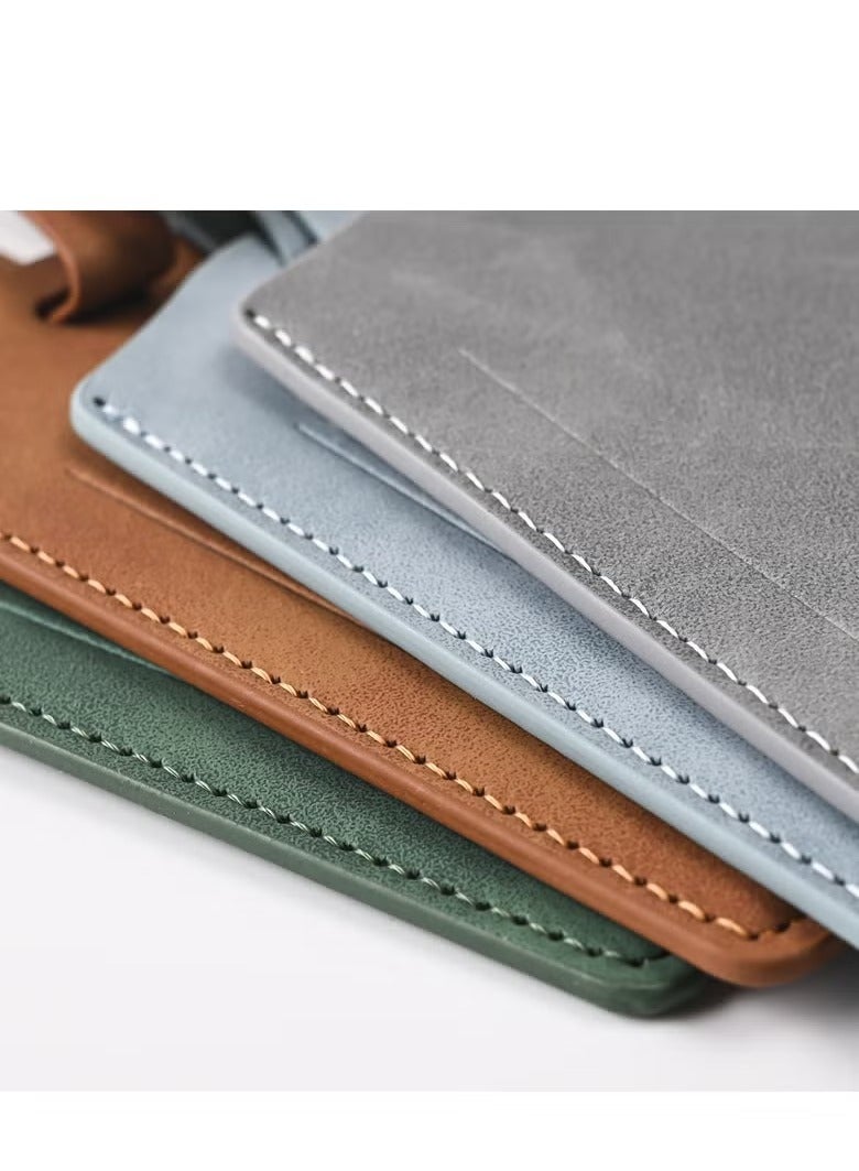 3 different color passport holder protective covers, PU leather magnetic buckle passport bag PFID anti-magnetic multi-card passport book multi-function passport bag, suitable for men and women travel accessories (green, blue, gray,)  - Image 3