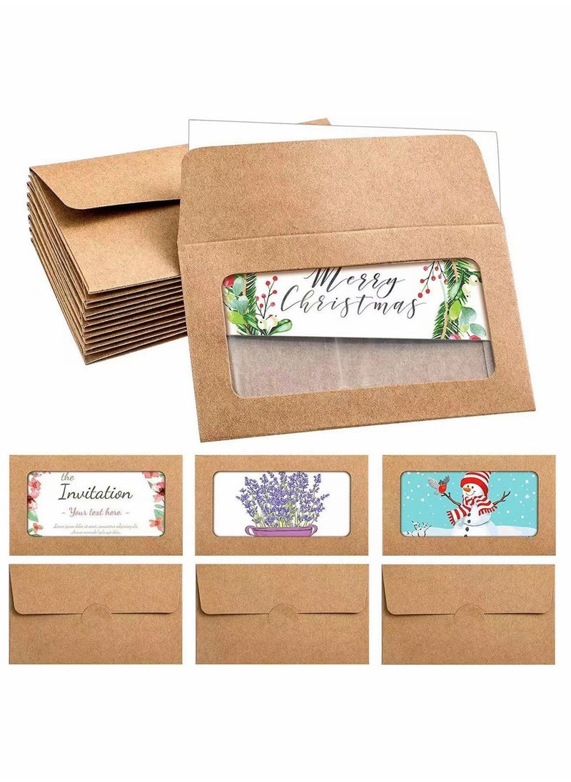 Y&D 60 Pack Window Gift Card Envelopes Sleeves Blank Holders for Cards Greeting Mailing  - Image 4