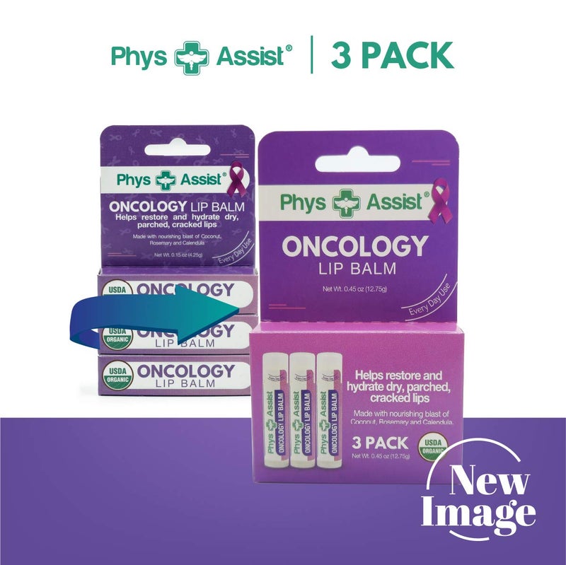 PhysAssist Oncology Lip Balm USDA Organic, Hydrate Dry, Parched Lips. Moisturizing -3 Pack - Image 2