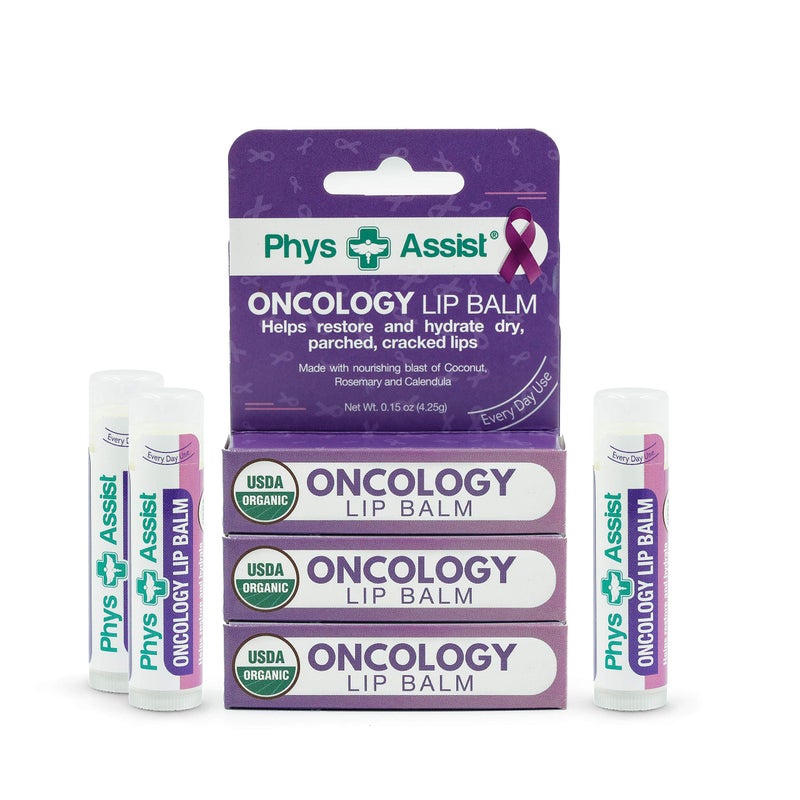 PhysAssist Oncology Lip Balm USDA Organic, Hydrate Dry, Parched Lips. Moisturizing -3 Pack - Image 1