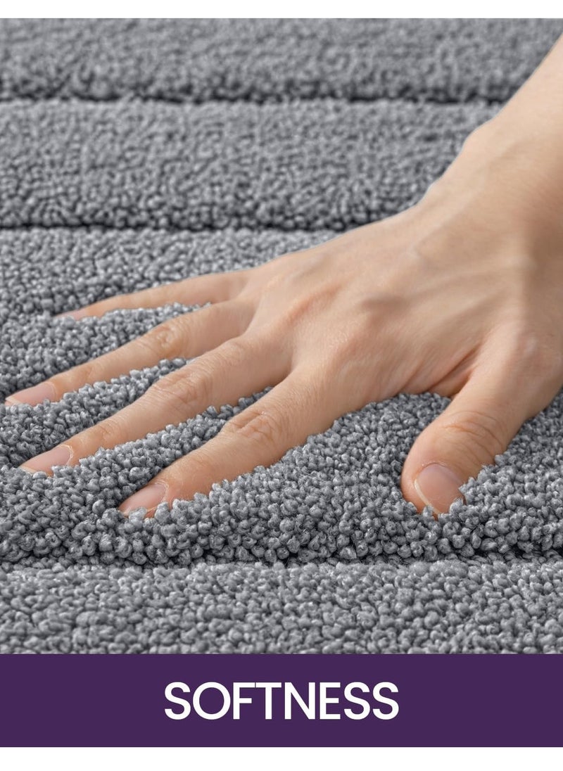 MahMir MahMir Bathroom Rug Mat, Extra Soft Absorbent Premium Bath Rug, Non-Slip Comfortable Bath Mat, Carpet for Tub, Shower, Bath Room, Machine Washable, 50 cm X 80 cm, Grey  - Image 2
