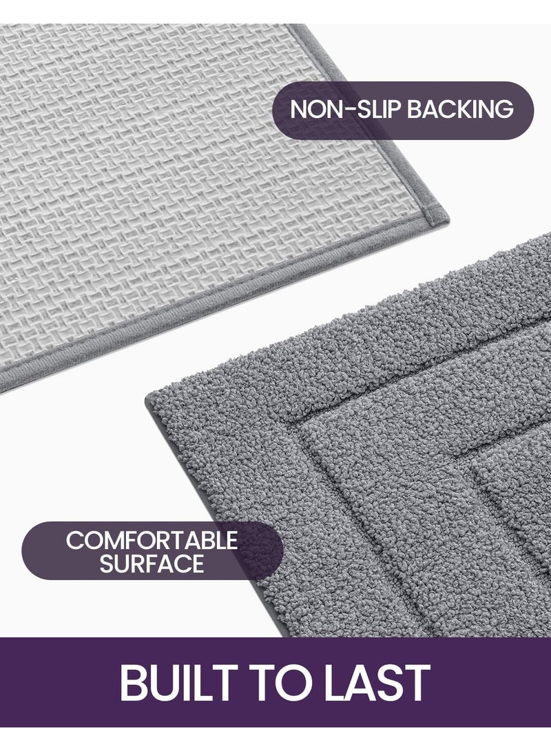 MahMir MahMir Bathroom Rug Mat, Extra Soft Absorbent Premium Bath Rug, Non-Slip Comfortable Bath Mat, Carpet for Tub, Shower, Bath Room, Machine Washable, 50 cm X 80 cm, Grey  - Image 4