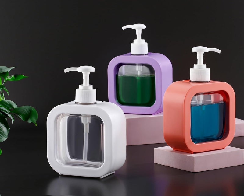 JRM JRM Multipurpose Liquid Soap Dispenser with Sponge Holder, Refillable Plastic Pump for Kitchen, Bathroom, Wash Basin, Dishwashing, Shampoo, Sanitizer, Lotion (Peach, Pack of 1) - Image 4