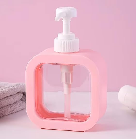 JRM JRM Multipurpose Liquid Soap Dispenser with Sponge Holder, Refillable Plastic Pump for Kitchen, Bathroom, Wash Basin, Dishwashing, Shampoo, Sanitizer, Lotion (Peach, Pack of 1) - Image 1