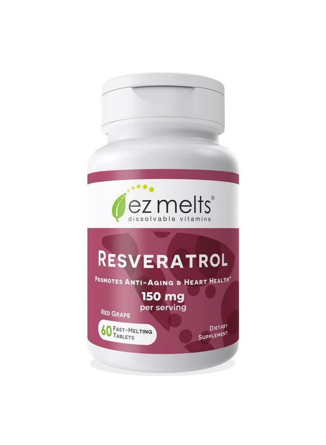 EZ Melts Resveratrol Supplement To Promote Healthy Aging Powerful Protection Antioxidants Supplement To Support Cardiovascular Health Dissolvable Trans Resveratrol Vegan Antioxidant Supplement - Image 1