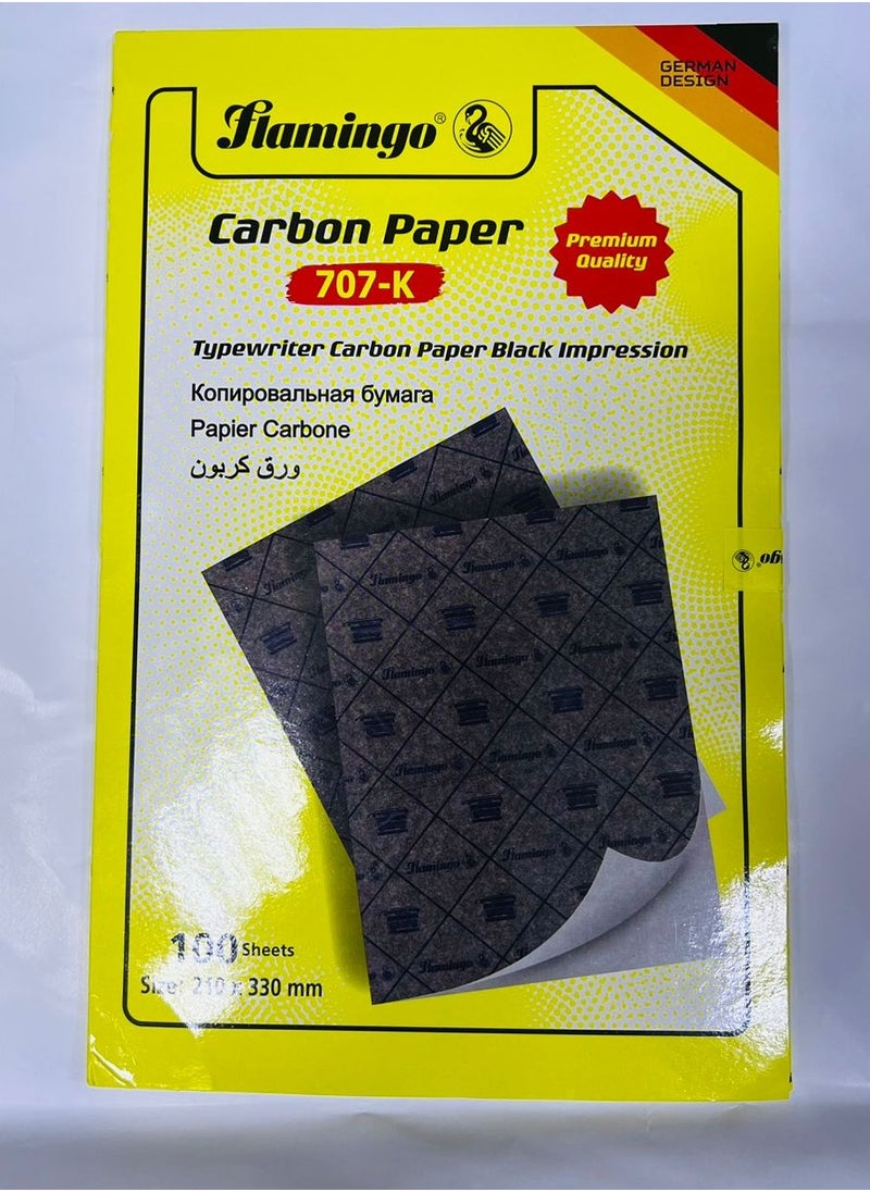 FLAMINGO A4 Size Carbon Paper 100 Sheet Black  - Image 2