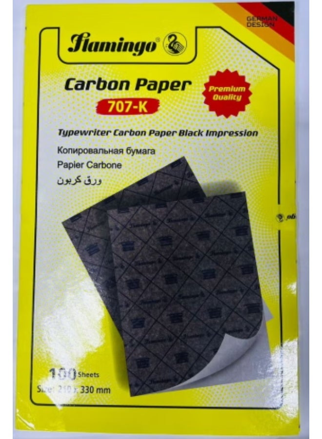 Flamingo A4 Size Carbon Paper 100 Sheet Black - Image 1