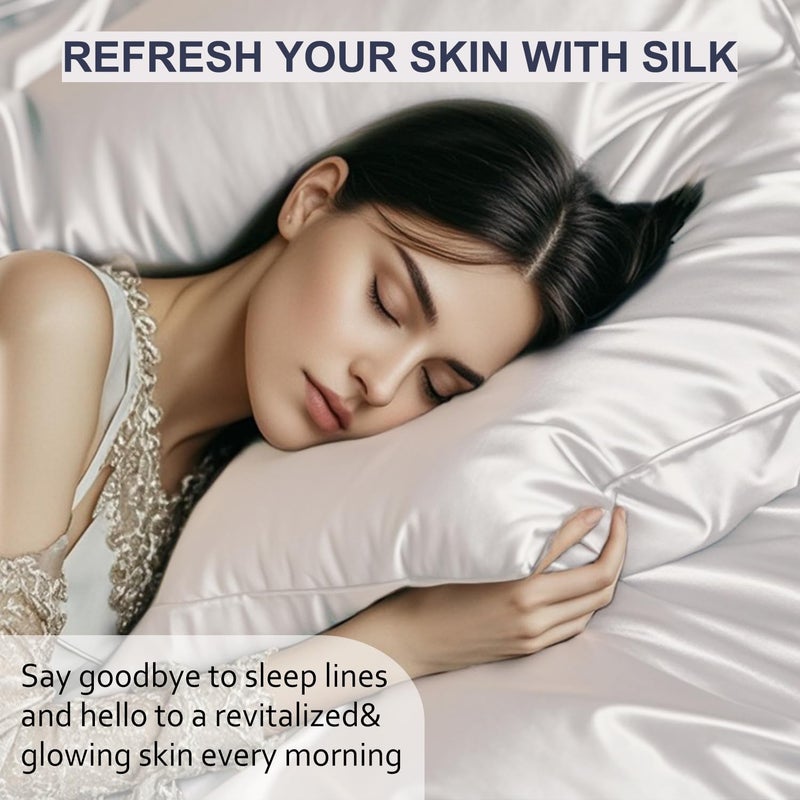 Ravmix Silk Pillow Case King Size for Hair and Skin with Hidden Zipper, Ravmix Both Sides Mulberry Silk Pillowcase Cooling Pillow Case, Gift for Women Men, 20×36inches, 1PCS, Undyed Ivory White - Image 3
