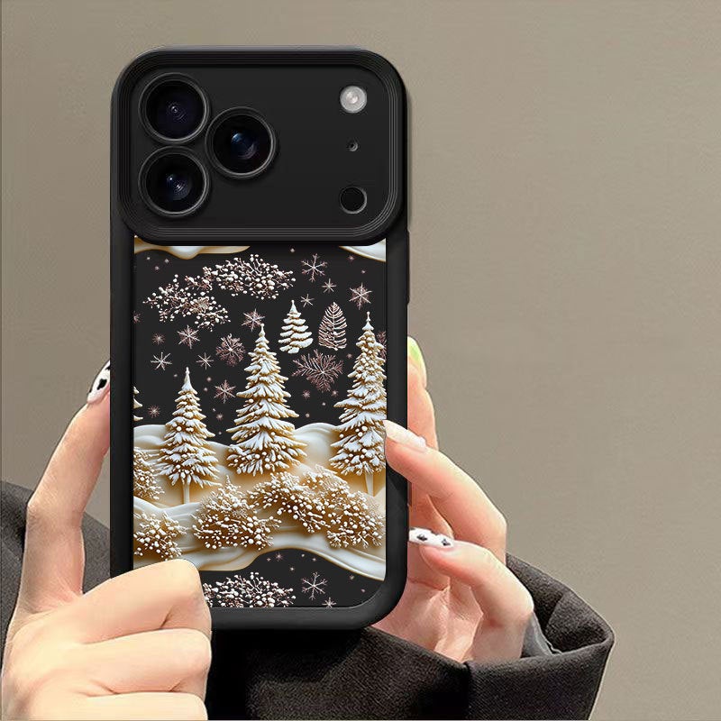 جراب هاتف Apple iPhone 17 Pro Max بتصميم ندفة ثلجية سوداء مبتكرة للحماية من الصدمات