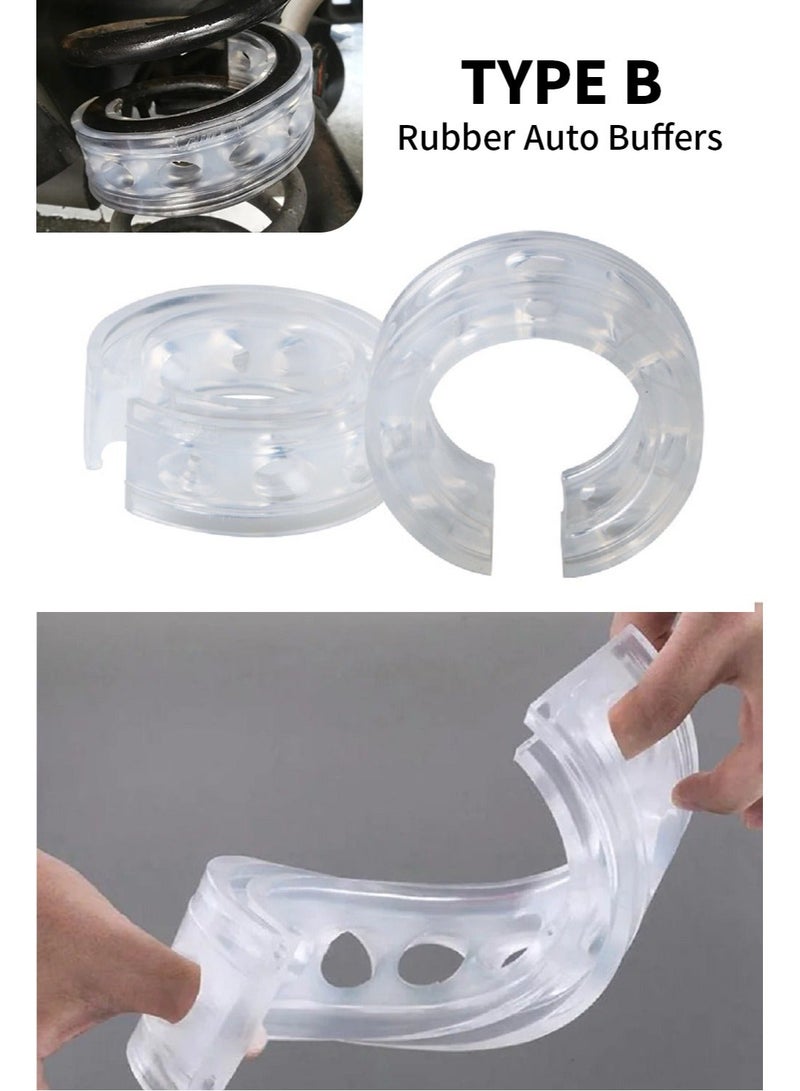 Generic 2P Universal Car Modification Transparent Spring Shock Absorber Glue B Type Spring Bumpers Rubber Auto Buffers  - Image 1